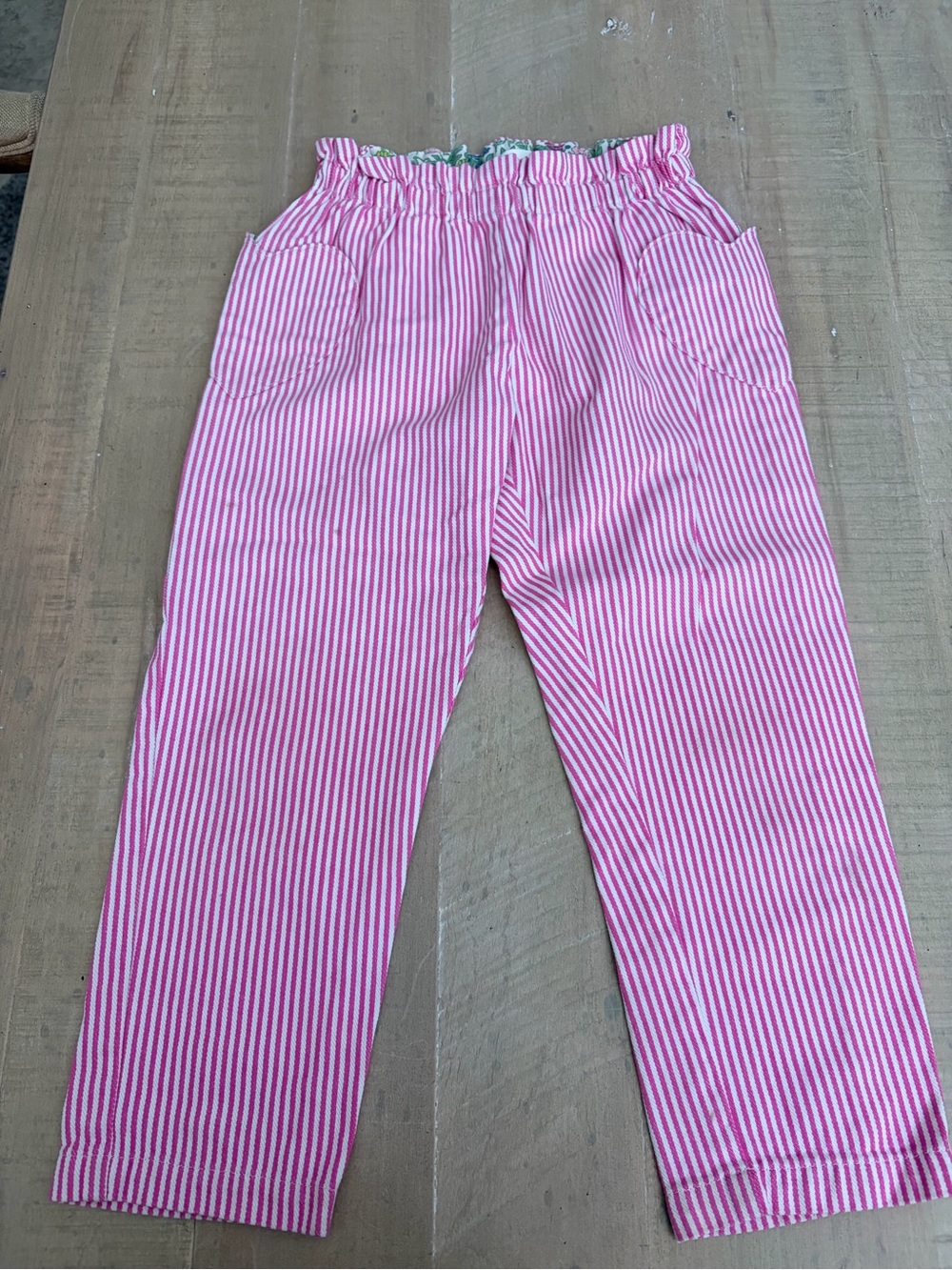 MB Girls Pink Striped Heart Pocket Pants